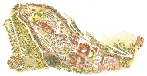 Alhambra, Granada, Spain. Aerial View